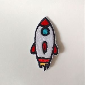 🧁 3/$30 Adorable Rocket Ship Embroidered Patch NEW